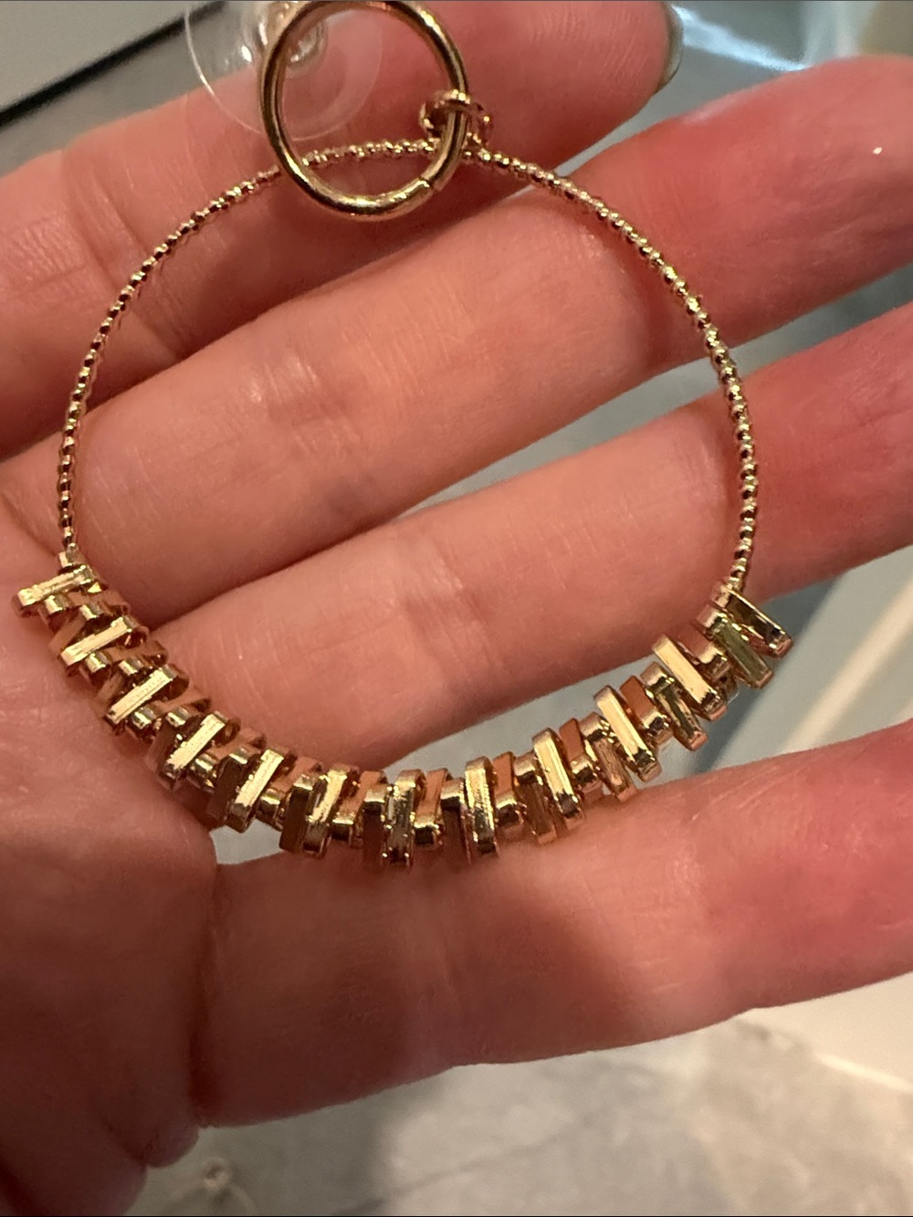 Park Lane Gold Crystal Hoop Earrings - Picture 4 of 5